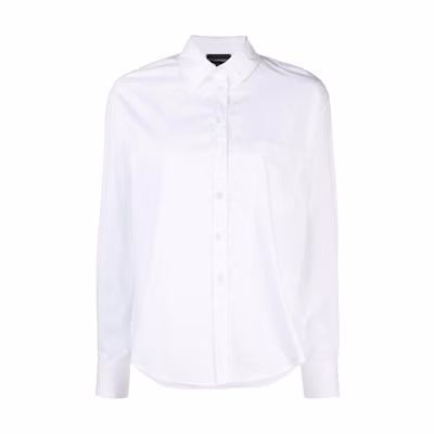 Emporio Armani SS23 White Solid Casual Single-Breasted Long Sleeve Shirt Men 6R2C67-2N0FZ-0100