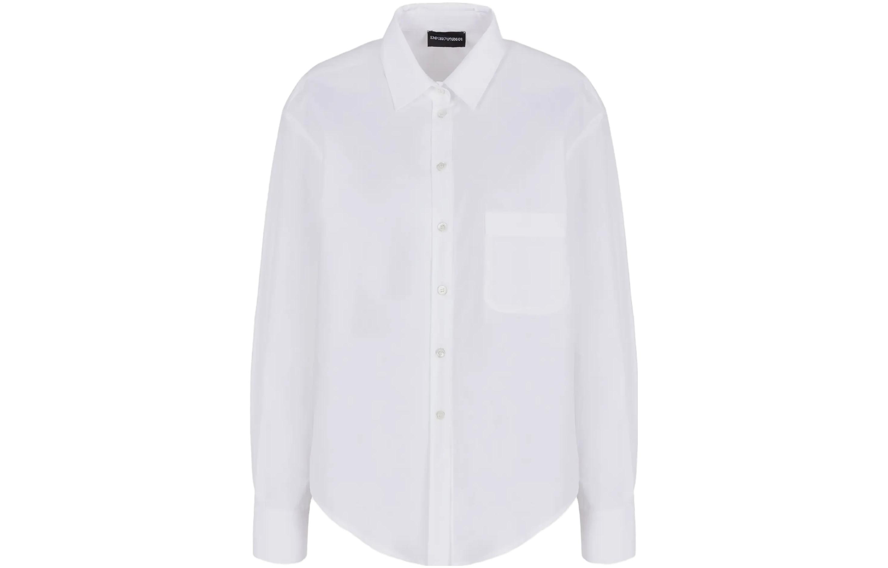 Order Emporio Armani SS23 White Solid Casual Single-Breasted Long Sleeve Shirt Men 6R2C67-2N0FZ-0100