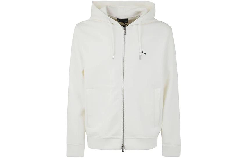 Emporio Armani SS23 White Zip-Up Hoodie Jacket 8N1MFF-1JHSZ-0101