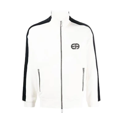 Emporio Armani SS23 White Zip-Up Jacket with Stand Collar and Side Pockets 3R1MCX-1JLYZ-0128