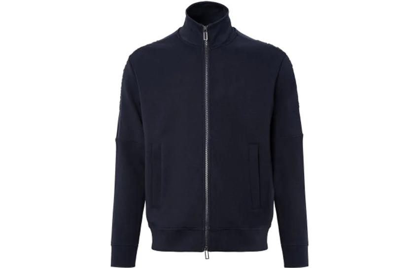 Emporio Armani SS23 Zip-Up High Collar Navy Blue Sweatshirt 3K1MG2-1NXQZ-0920