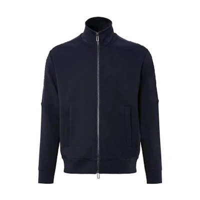 Emporio Armani SS23 Zip-Up High Collar Navy Blue Sweatshirt 3K1MG2-1NXQZ-0920