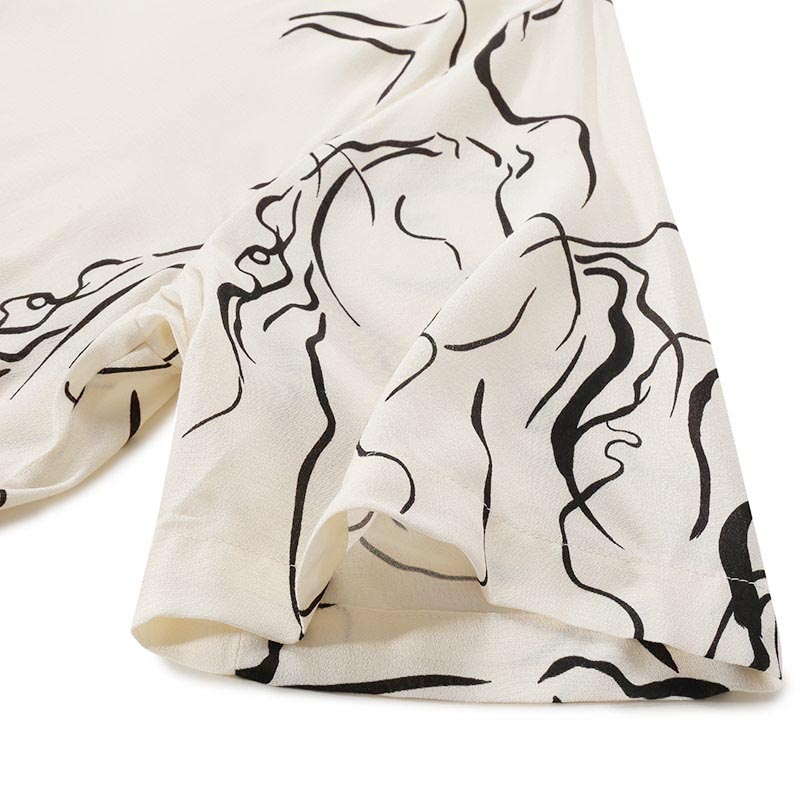 EMPORIO ARMANI SS24  Beige Printed Loose-Fit Short Sleeve Shirt. E31F25-F1022-191 圖 6