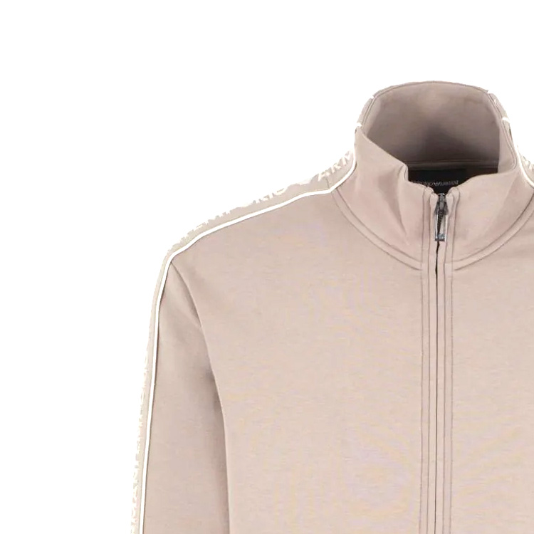 Details for エンポリオアルマーニ SS24 ベージュ ジップアップ スウェットシャツ ロゴ刺繍入り 3D1M69-1JHSZ-0650