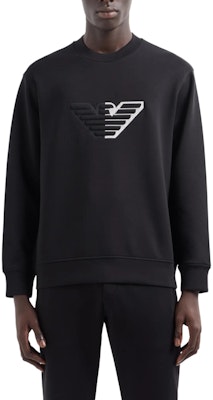 Emporio Armani SS24 黑色圆领浮雕鹰徽长袖卫衣 6D1M76-1JHSZ-0999 Lookbook Emporio Armani SS24 黑色圆领浮雕鹰徽长袖卫衣 6D1M76-1JHSZ-0999