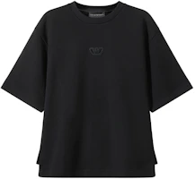 EMPORIO ARMANI SS24 Black Crewneck T-Shirt with Logo Patch. 3D1T6Z-1J6IZ-0999 EMPORIO ARMANI SS24 Black Crewneck T-Shirt with Logo Patch. 3D1T6Z-1J6IZ-0999