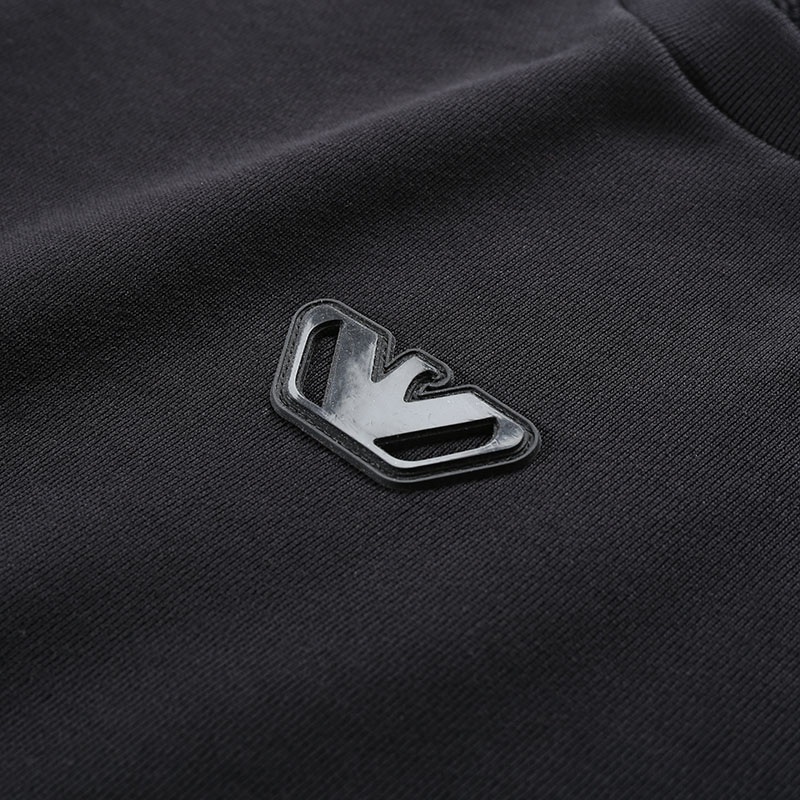 Shop 安普里奥阿玛尼 SS24 黑色徽标贴布圆领T恤. 3D1T6Z-1J6IZ-0999