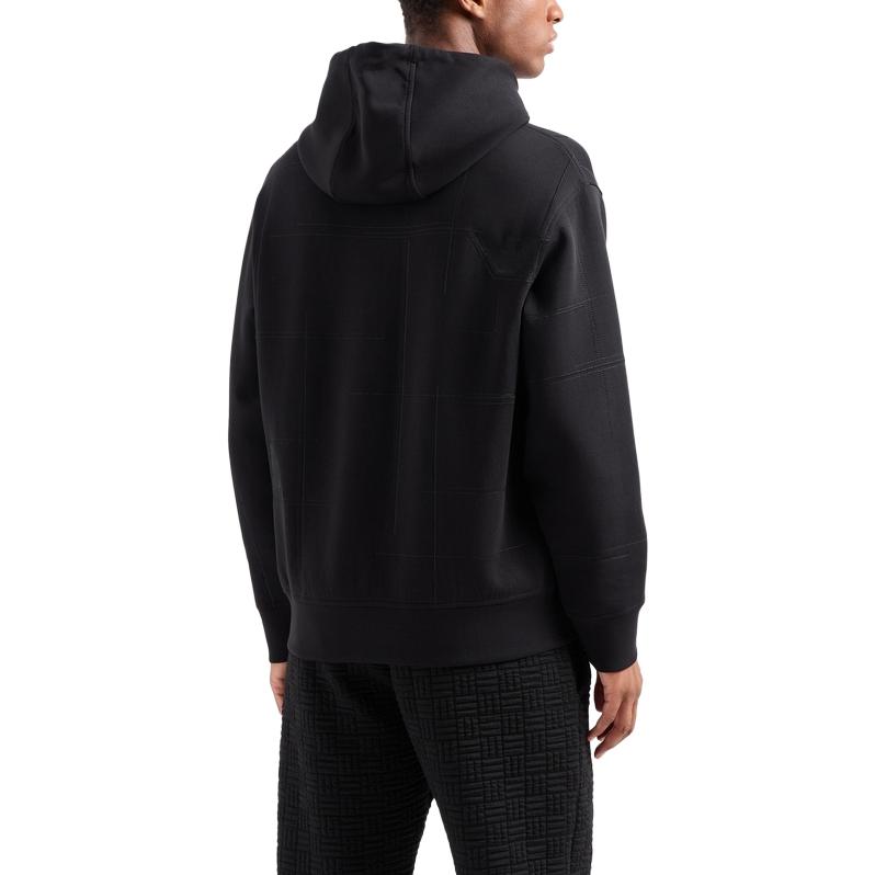 EMPORIO ARMANI SS24  Black Hoodie with Embroidered Logo. 3D1MDR-1JHSZ-0999 圖 5