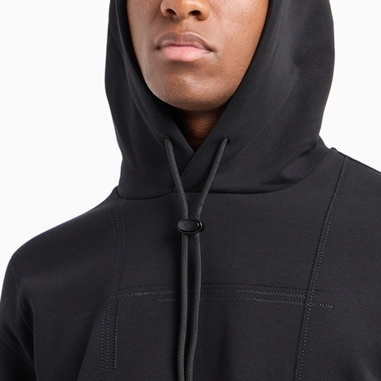 EMPORIO ARMANI SS24  Black Hoodie with Embroidered Logo. 3D1MDR-1JHSZ-0999 圖 6