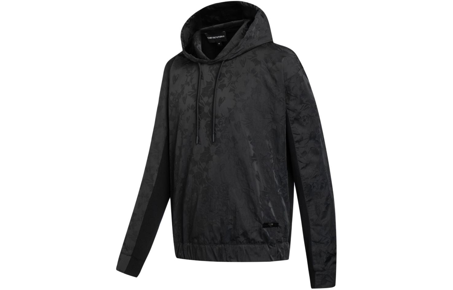 EMPORIO ARMANI SS24  Black Hoodie with Subtle Pattern 3D1M8S-1K2CZ-0999 圖 4