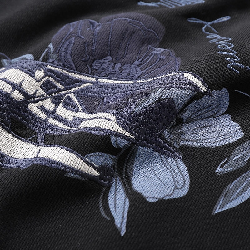 EMPORIO ARMANI SS24  Black Hoodie with Tropical Print and Embroidery. 6R1M8P-1J7DZ-0041 圖 5
