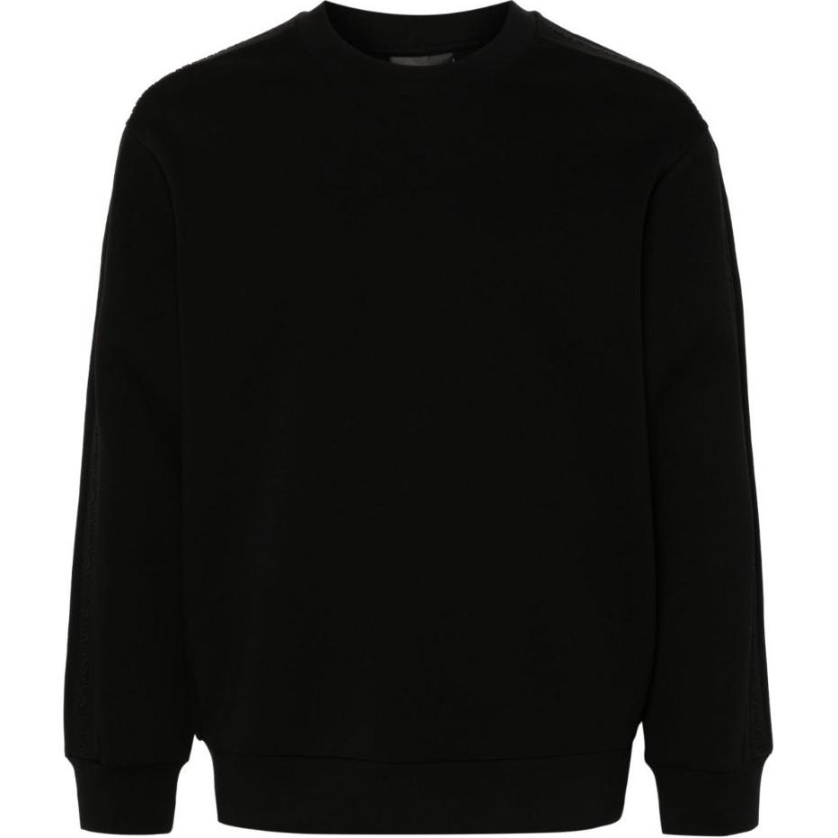 Order EMPORIO ARMANI SS24  Black Logo Embossed Textured Knit Sweatshirt. 6D1MQ9-1JHSZ
