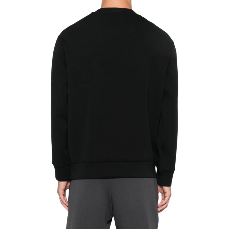 Lookbook EMPORIO ARMANI SS24  Black Logo Embossed Textured Knit Sweatshirt. 6D1MQ9-1JHSZ