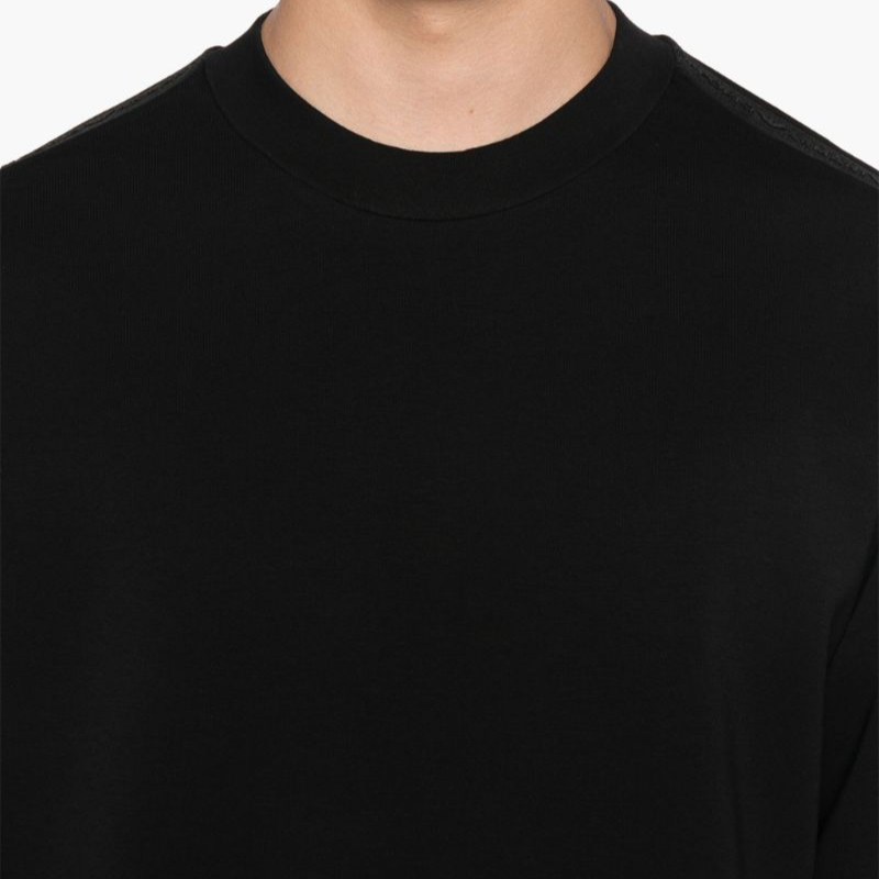 Purchase EMPORIO ARMANI SS24  Black Logo Embossed Textured Knit Sweatshirt. 6D1MQ9-1JHSZ