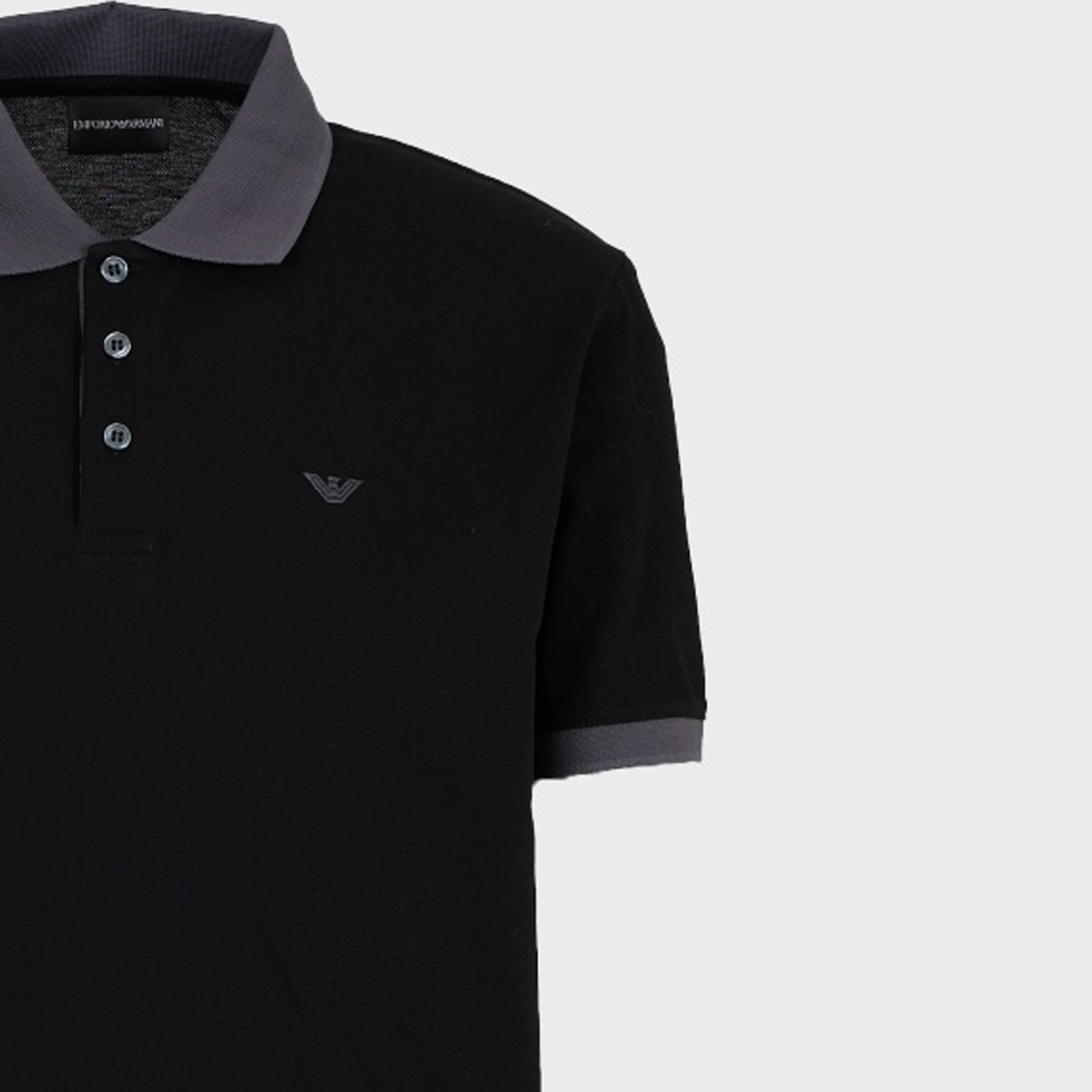 Purchase エンポリオアルマーニ SS24 ブラック ロゴ刺繍 半袖ポロシャツ. 3D1FM1-1JTKZ-0999