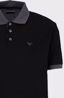 Purchase EMPORIO ARMANI SS24 黑色刺繡標誌短袖POLO衫 3D1FM1-1JTKZ-0999