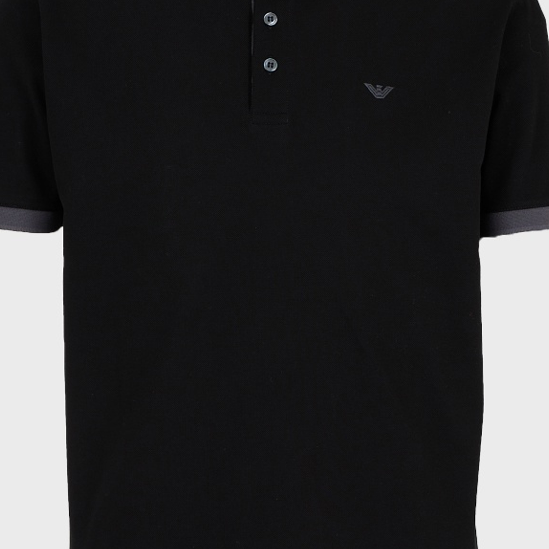 Sizing エンポリオアルマーニ SS24 ブラック ロゴ刺繍 半袖ポロシャツ. 3D1FM1-1JTKZ-0999