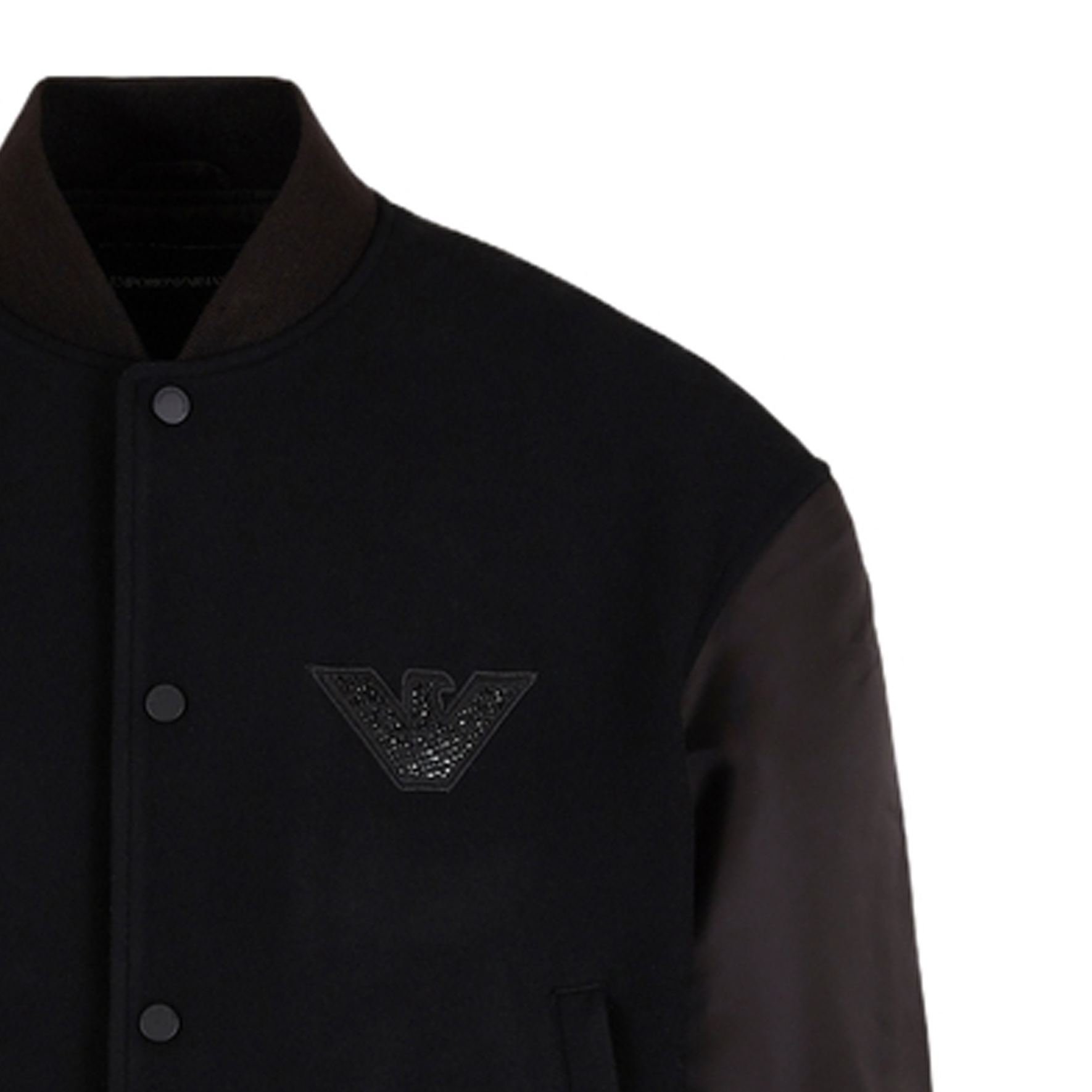 Purchase EMPORIO ARMANI SS24 黑色LOGO圖案長袖外套大衣 3D1BD9-1NHNZ-0999