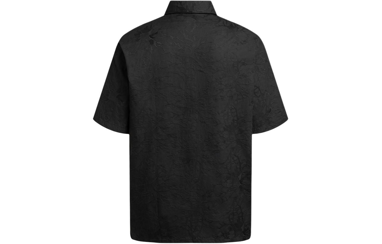 Lookbook EMPORIO ARMANI SS24 Kemeja Hitam Monogram Lengan Pendek Kancing Depan 3D1CG3-1NQMZ-0999