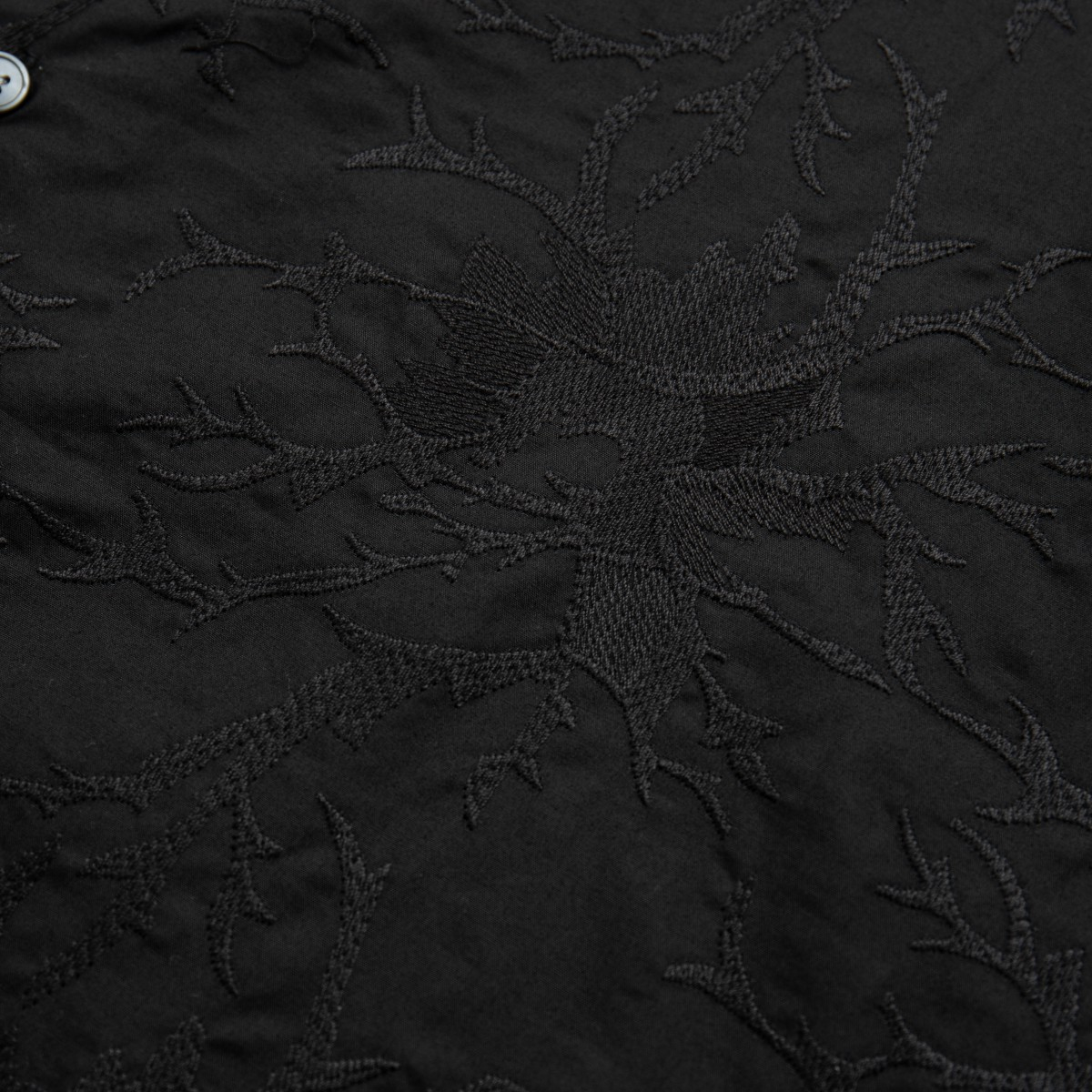 Details for EMPORIO ARMANI SS24 Kemeja Hitam Monogram Lengan Pendek Kancing Depan 3D1CG3-1NQMZ-0999