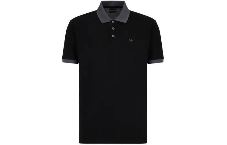 Order エンポリオ アルマーニ SS24 ブラック ロゴデザイン ポロシャツ. 3D1FM11-JTKZ1-0999