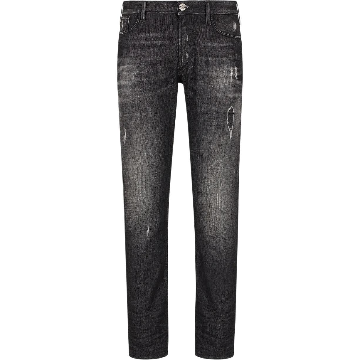 EMPORIO ARMANI SS24  Black Slim Fit Low-Rise Distressed Jeans 3D1J06-1D14Z-10006 圖 2