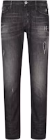 Order EMPORIO ARMANI SS24 黑色修身低腰破損牛仔褲 3D1J06-1D14Z-10006