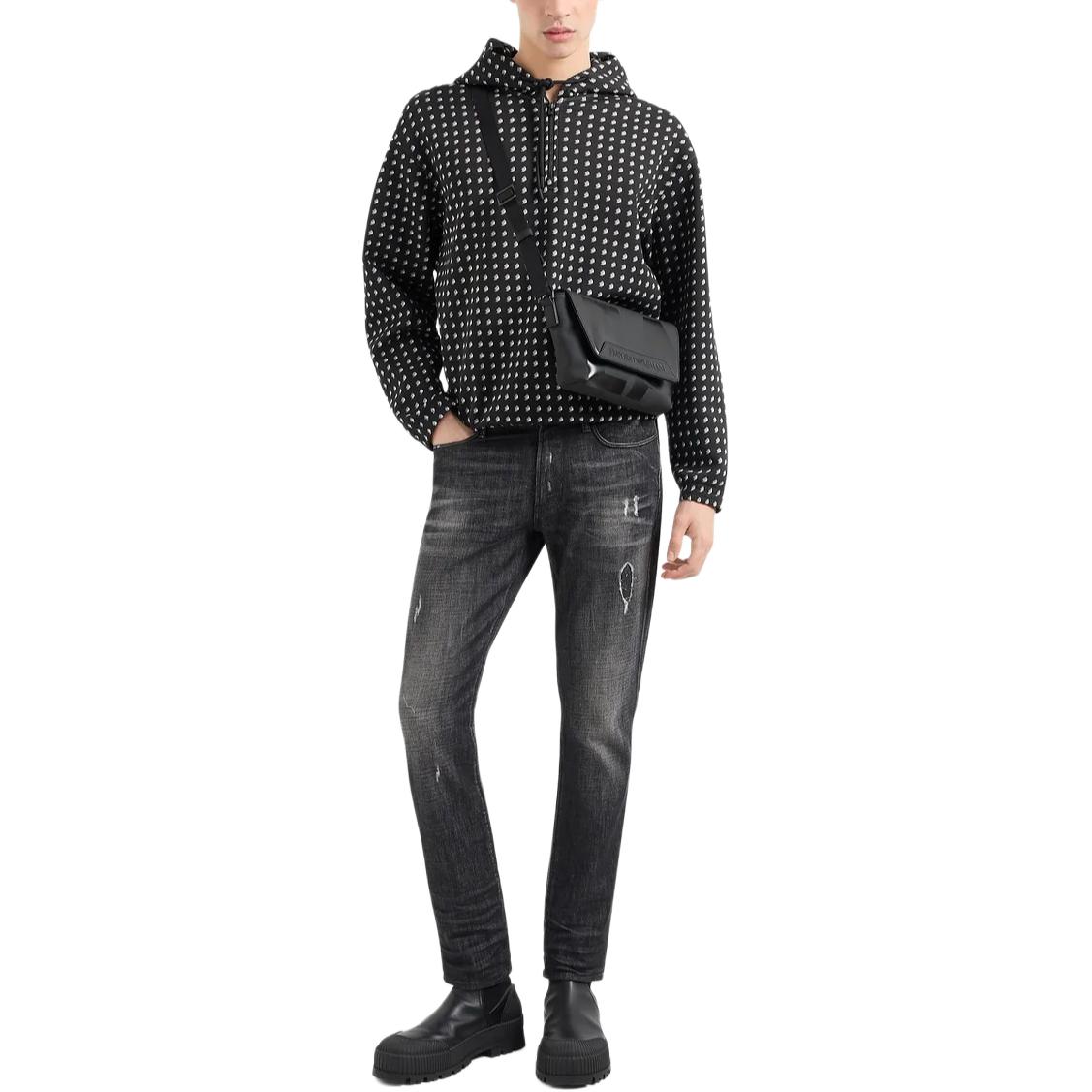 EMPORIO ARMANI SS24  Black Slim Fit Low-Rise Distressed Jeans 3D1J06-1D14Z-10006 圖 3