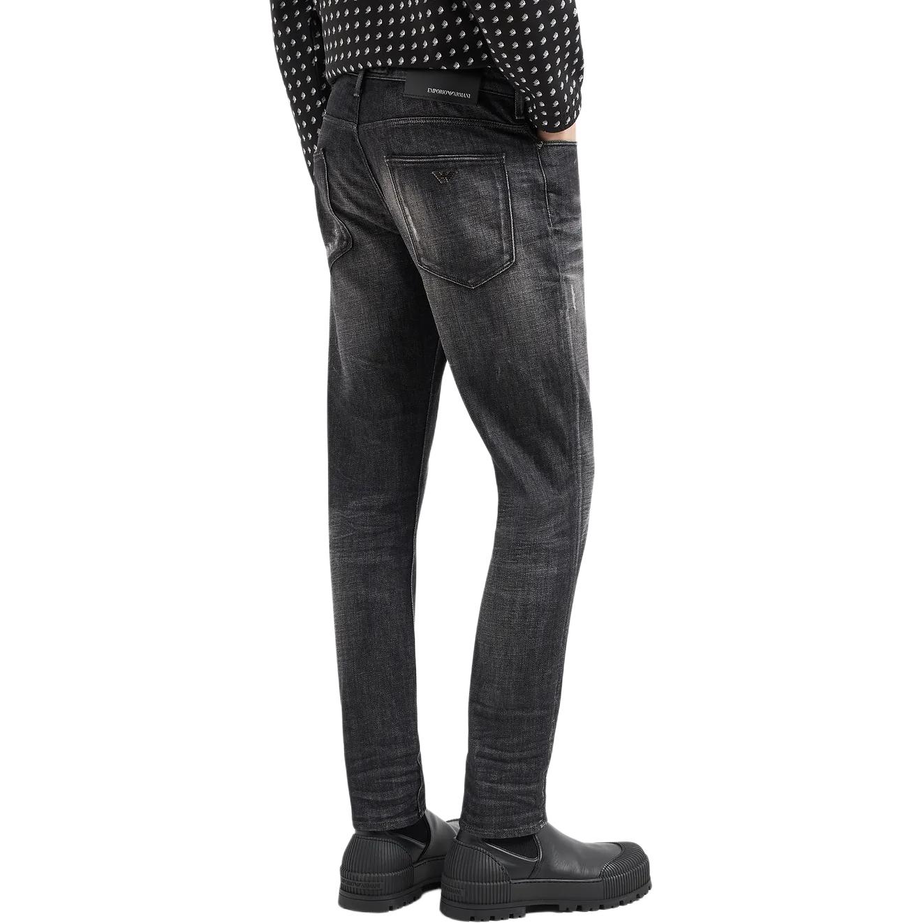EMPORIO ARMANI SS24  Black Slim Fit Low-Rise Distressed Jeans 3D1J06-1D14Z-10006 圖 4