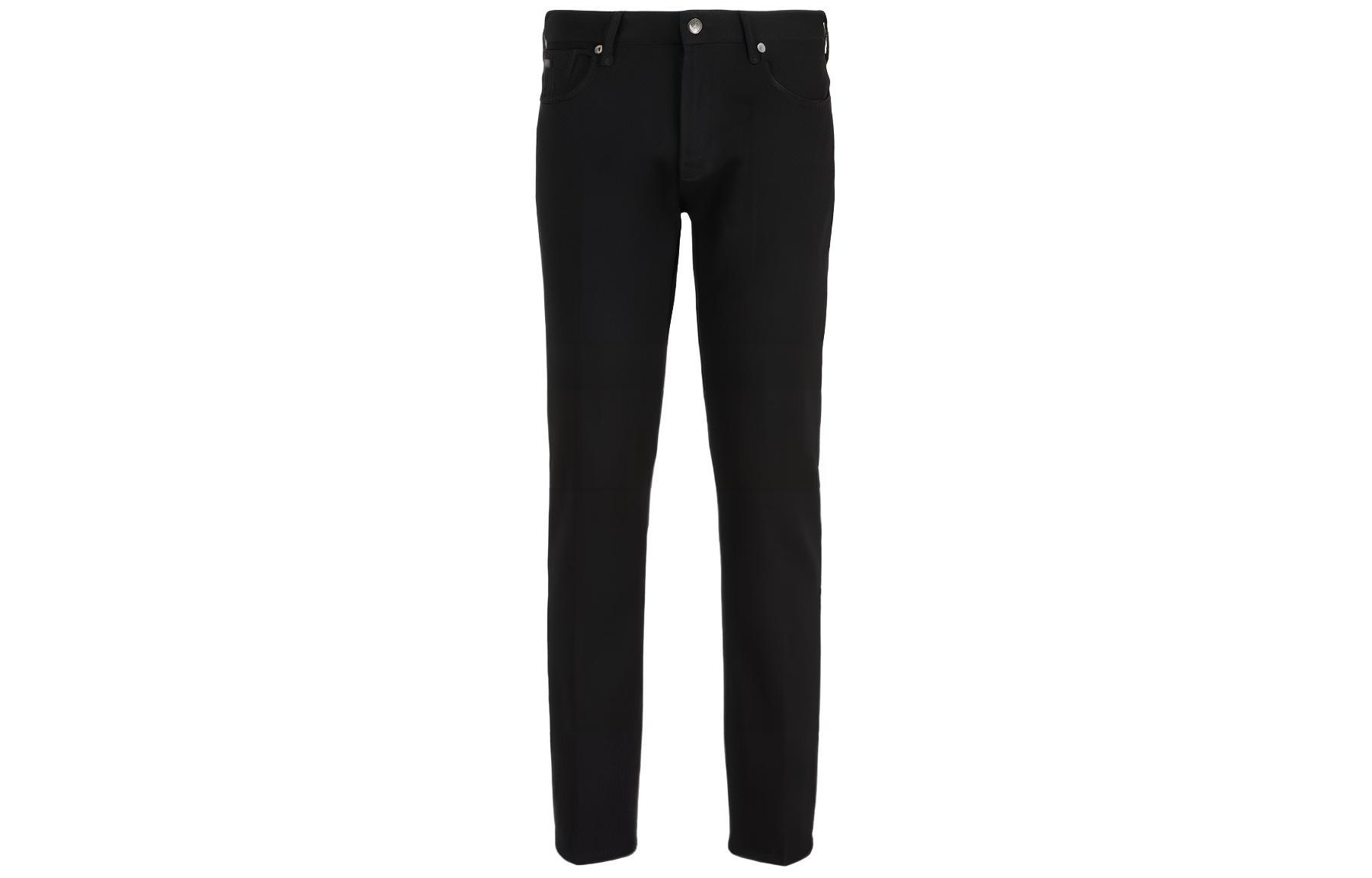 EMPORIO ARMANI SS24  Black Solid Casual Denim Jeans with Zipper Pockets 3D1J06-1DTFZ-0005