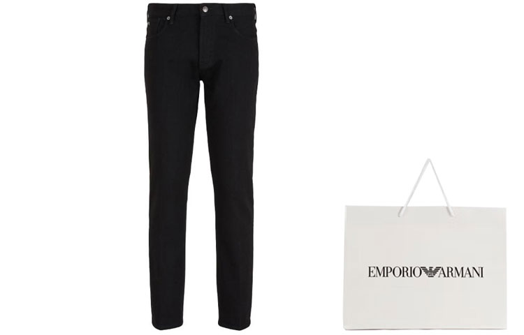 EMPORIO ARMANI SS24  Black Solid Casual Denim Jeans with Zipper Pockets 3D1J06-1DTFZ-0005 圖 4