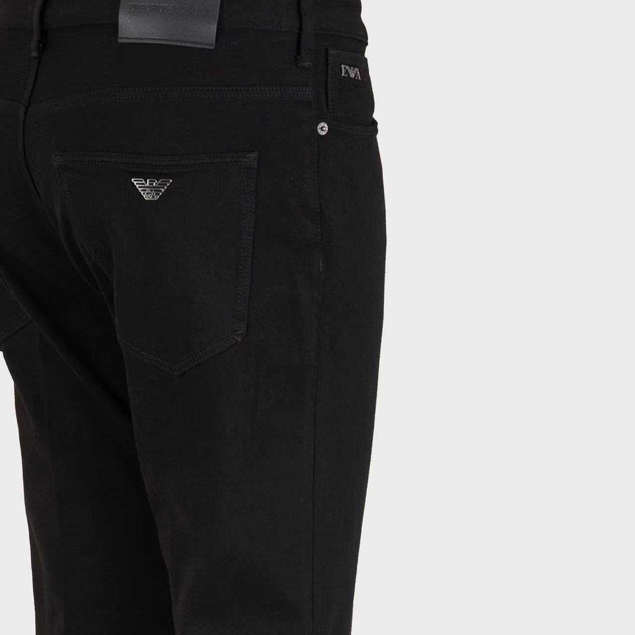 EMPORIO ARMANI SS24  Black Solid Casual Denim Jeans with Zipper Pockets 3D1J06-1DTFZ-0005 圖 9