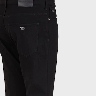 EMPORIO ARMANI SS24 Black Solid Casual Denim Jeans with Zipper Pockets 3D1J06-1DTFZ-0005 1