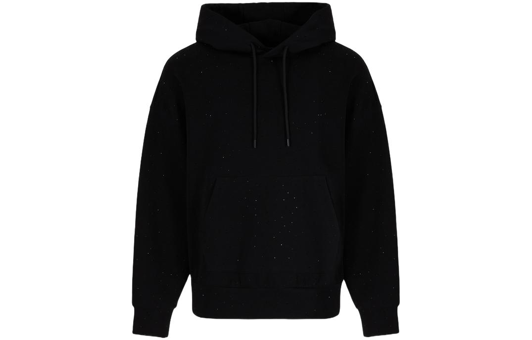 Emporio Armani SS24  Black Solid Color Casual Hoodie. 3D1MEB-1JHSZ-0999