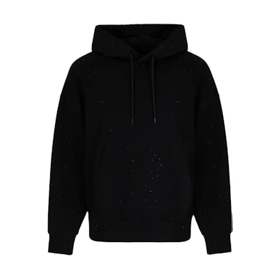 Emporio Armani SS24 Black Solid Color Casual Hoodie. 3D1MEB-1JHSZ-0999