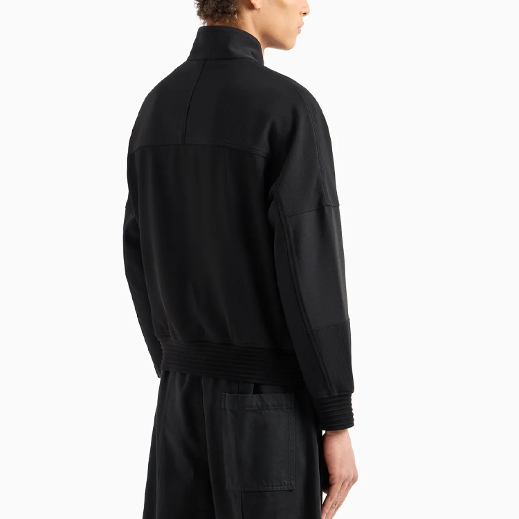 EMPORIO ARMANI SS24  Black Solid Stand Collar Zip-Up Jacket 3D1BH5-1NPQZ-10999 圖 4