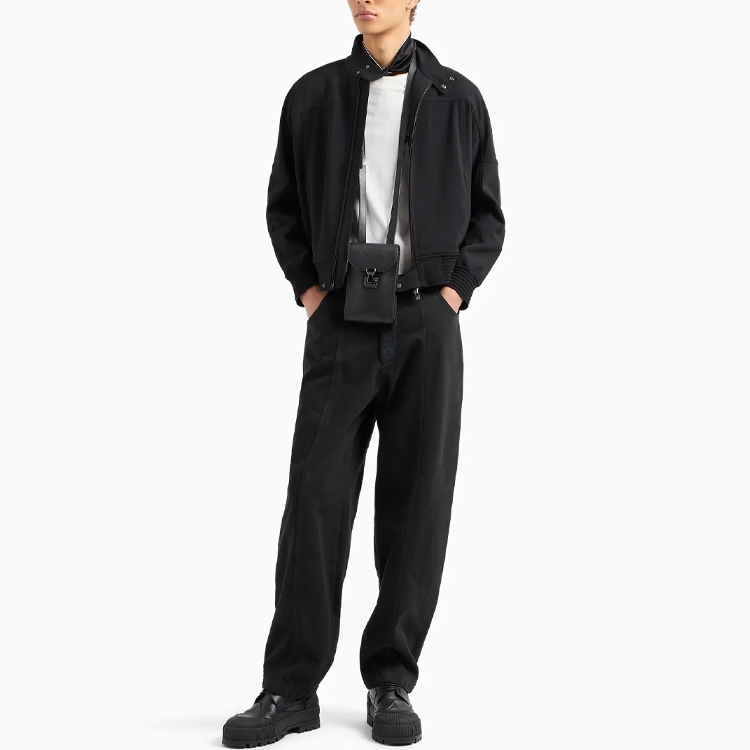 EMPORIO ARMANI SS24  Black Solid Stand Collar Zip-Up Jacket 3D1BH5-1NPQZ-10999 圖 5