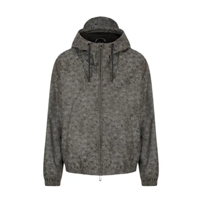 EMPORIO ARMANI SS24 Camouflage Zipper Hoodie Jacket Brown Green 3D1BG8-1NLWZ-F509