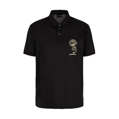 Emporio Armani SS24 Dragon Embroidered Polo Shirt - Year of the Dragon Series EM000007-AF10017U-8133
