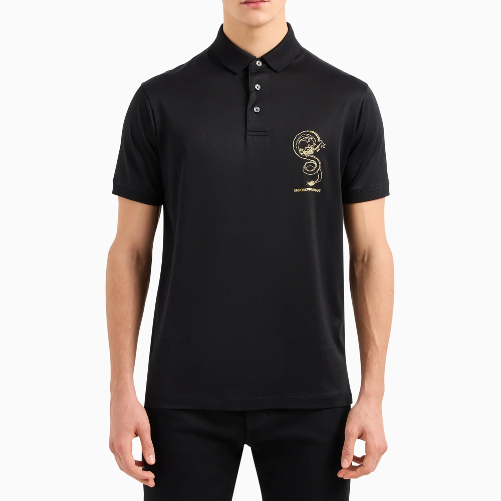 Lookbook Emporio Armani SS24 龙刺绣 Polo 衬衫 - 龙年系列 EM000007-AF10017U-8133