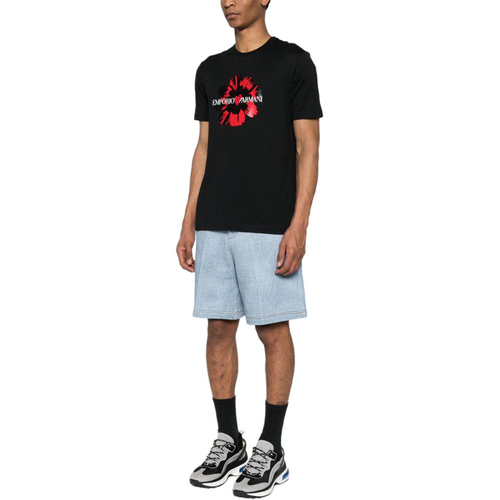 Lookbook Emporio Armani SS24  High-Waist Tie Denim Shorts Blue. 3D1PS3-1JWPZ-F917