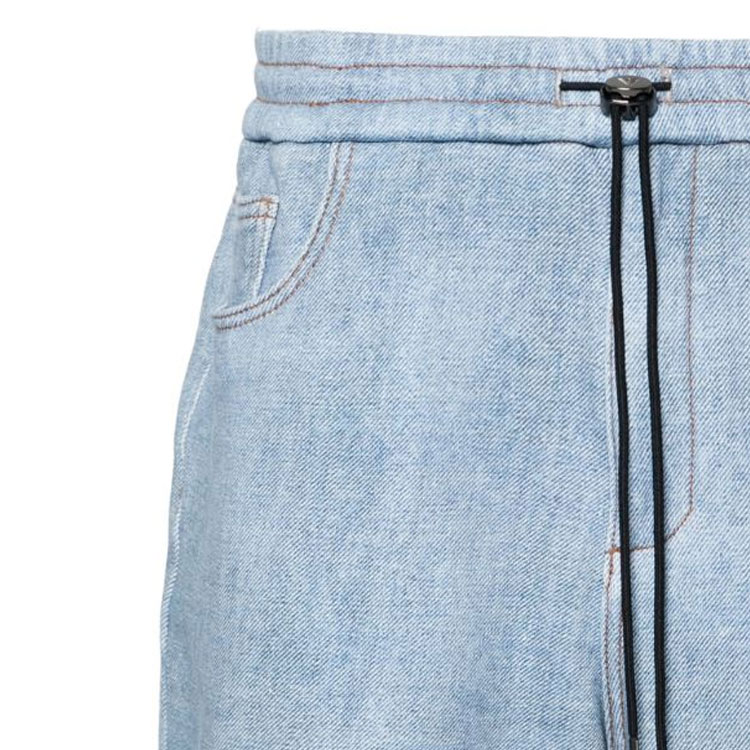 Details for Emporio Armani SS24  High-Waist Tie Denim Shorts Blue. 3D1PS3-1JWPZ-F917