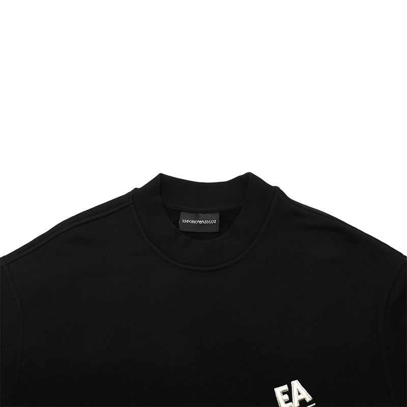 Shop Emporio Armani SS24 Logo Applique Crewneck Sweatshirt Kasual. 3D1MEC-1JODZ-0032