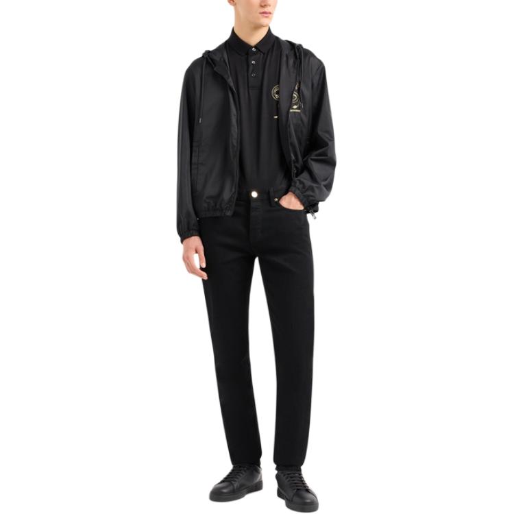 Purchase Emporio Armani SS24 Hoodie Jaket Kasual Logo Cetak Hitam. EM000006-AF10016-U8133