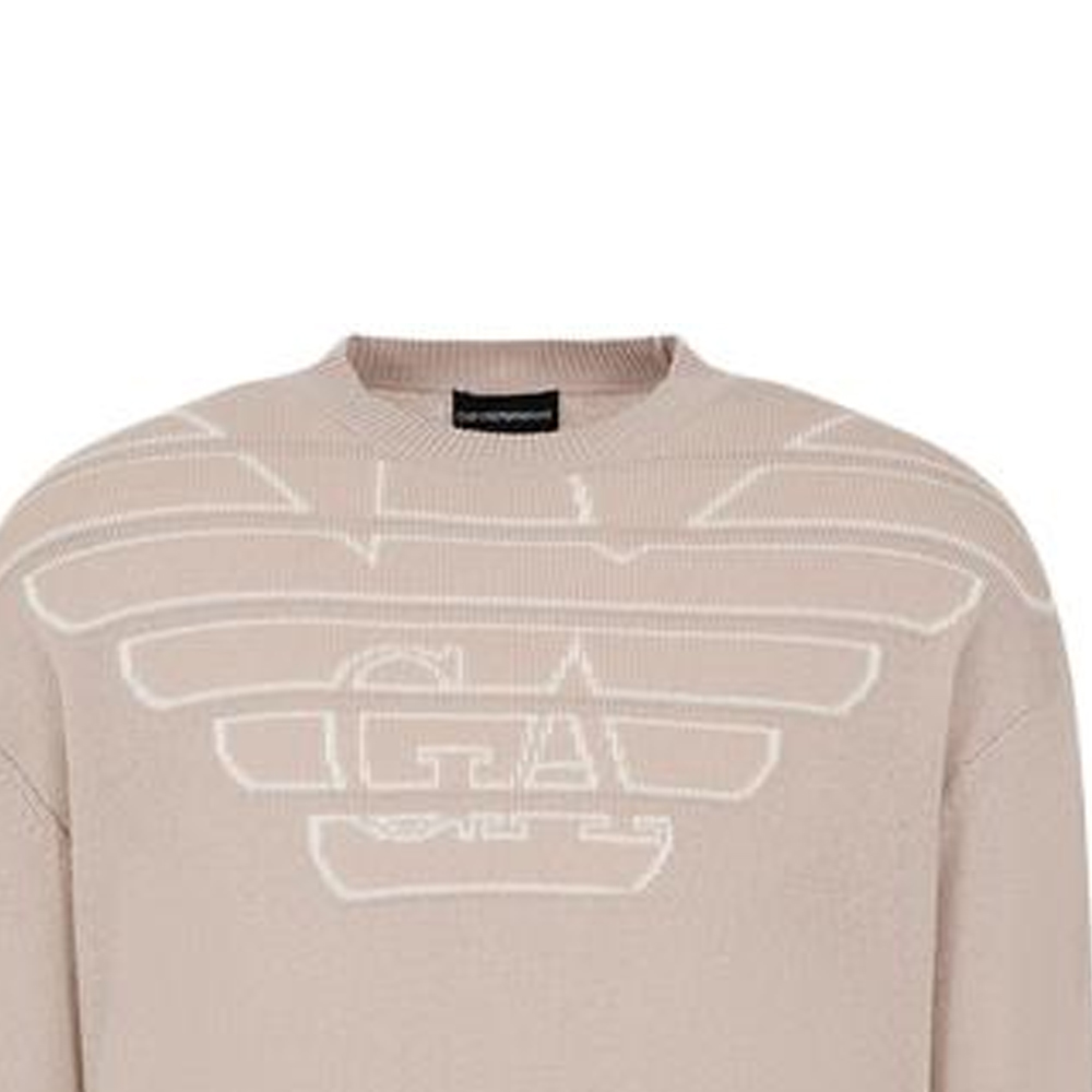 Lookbook EMPORIO ARMANI SS24 Sweater Longgar Logo Print Crewneck. 3D1MXB-1MPCZ-F003