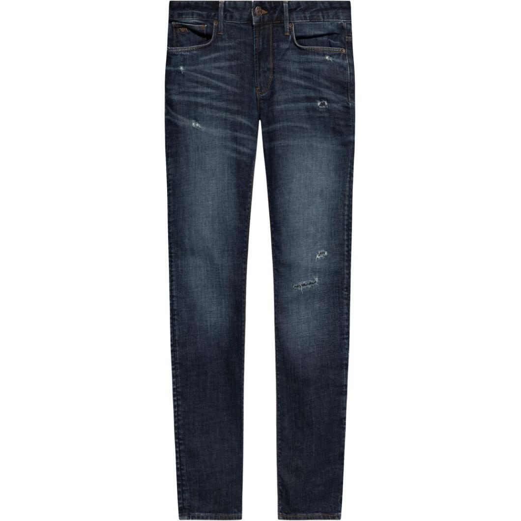 Order EMPORIO ARMANI SS24 低腰修身型藍色水洗直筒牛仔褲 6D1J06-1D98Z