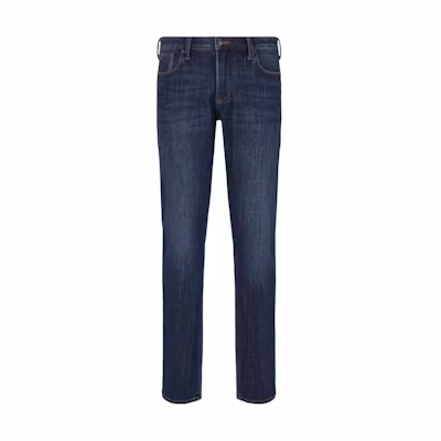 Emporio Armani SS24 Mid-Rise Casual Solid Zipper Pocket Jeans Deep Blue. 3D1J06-1DRPZ-0942