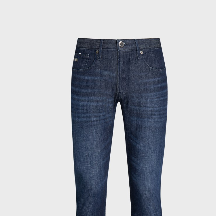 EMPORIO ARMANI SS24  Mid-Waist Solid Color Jeans Denim Blue. 8N1J06-1D16Z-0941 圖 8