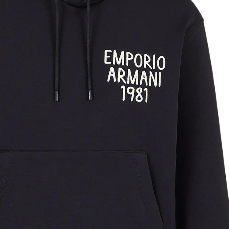 EMPORIO ARMANI SS24  Navy Blue Logo Print Drawstring Hoodie. 3D1M72-1JHSZ-09R4 圖 3
