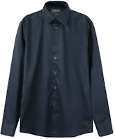 EMPORIO ARMANI SS24 Navy Blue Solid Single-Breasted Long Sleeve Shirt 01CN5L-0BC33-920 EMPORIO ARMANI SS24 Navy Blue Solid Single-Breasted Long Sleeve Shirt 01CN5L-0BC33-920
